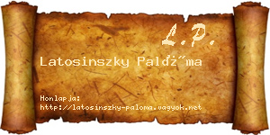 Latosinszky Palóma névjegykártya